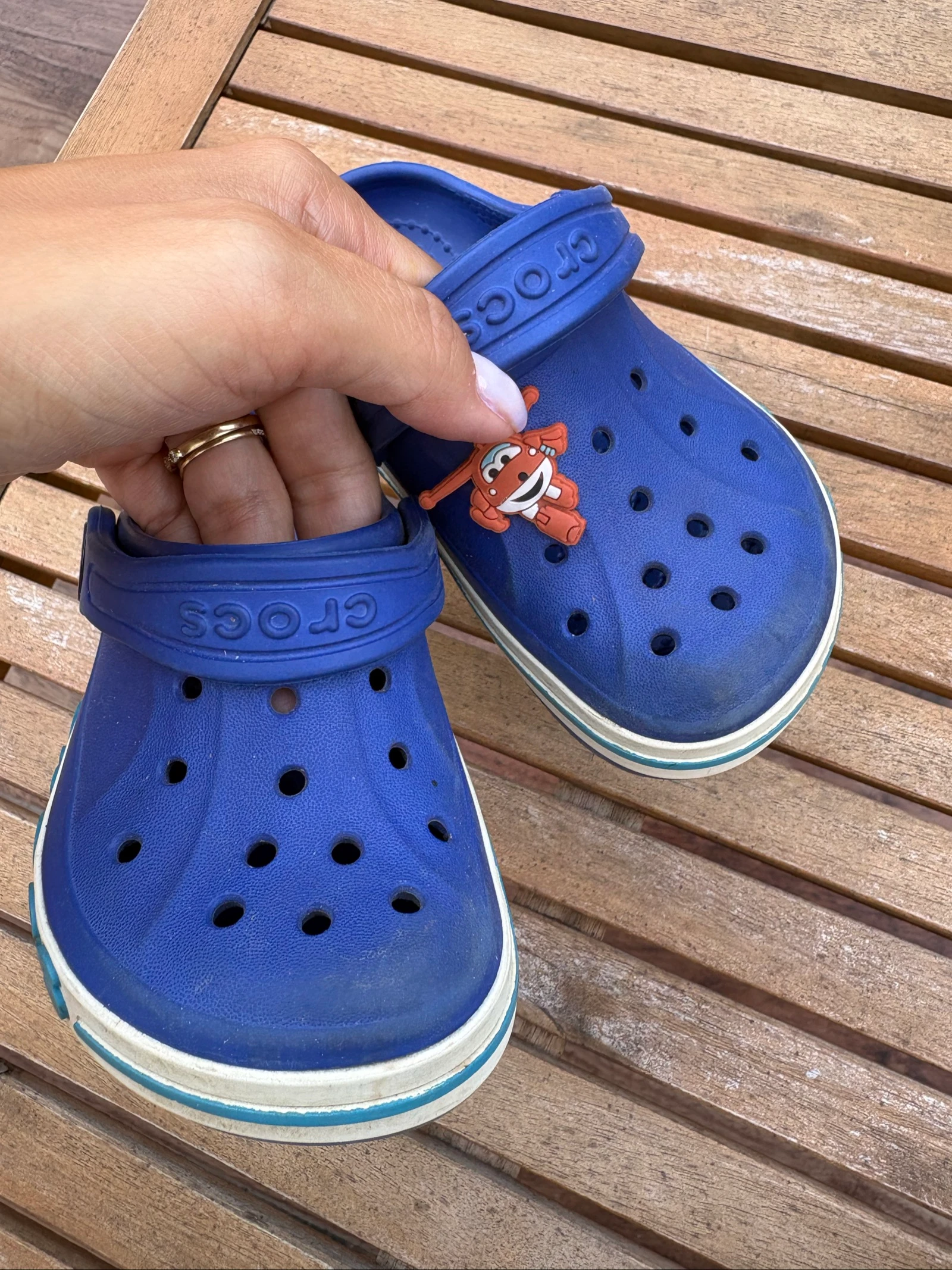 Blue Crocs Clogs with Super Wings Pin (Jett) - Size C7 / 23-24 – photo 4